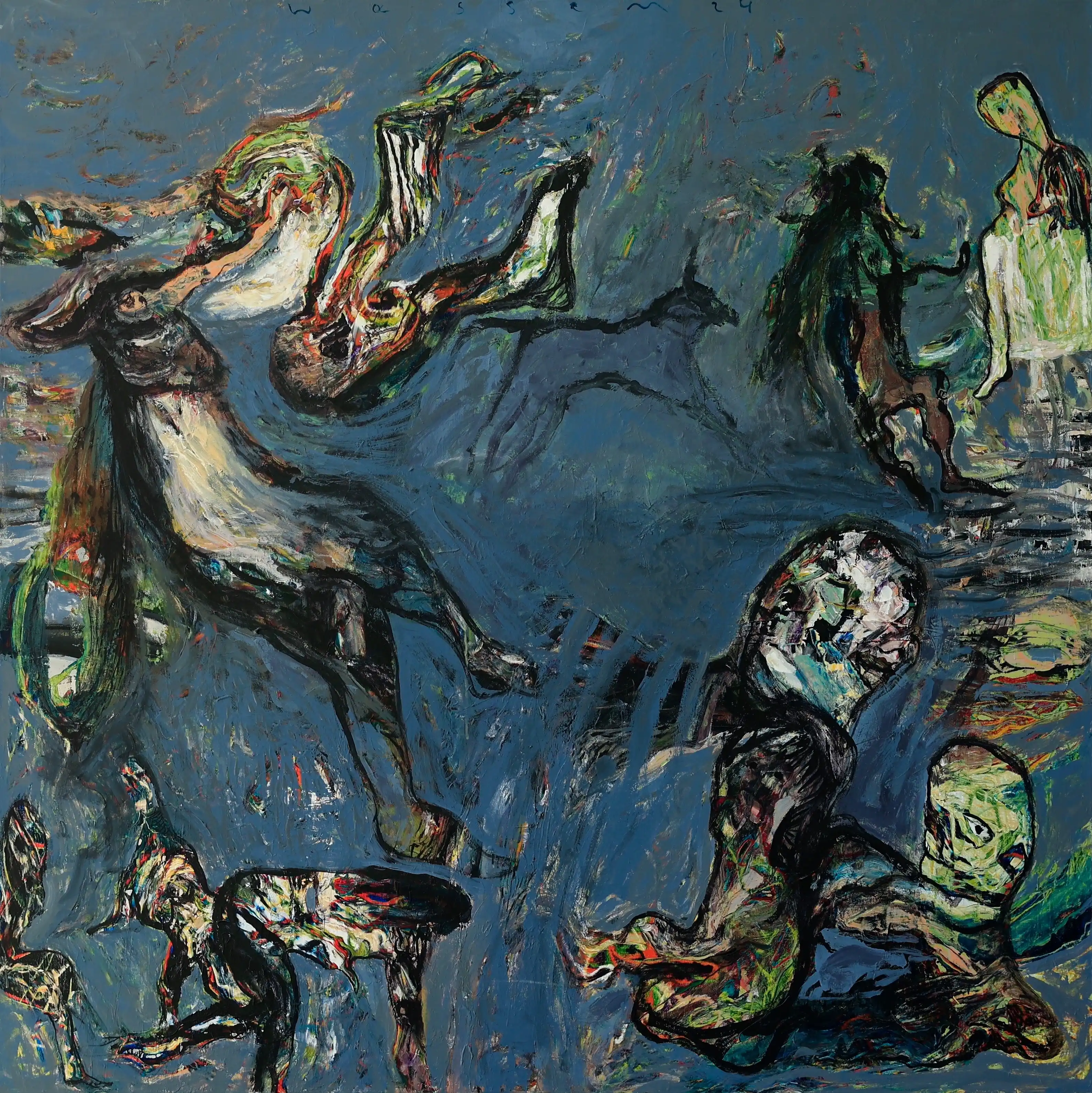 A Contemporary Syrian Family painting by Wassem Alahmad, 2024